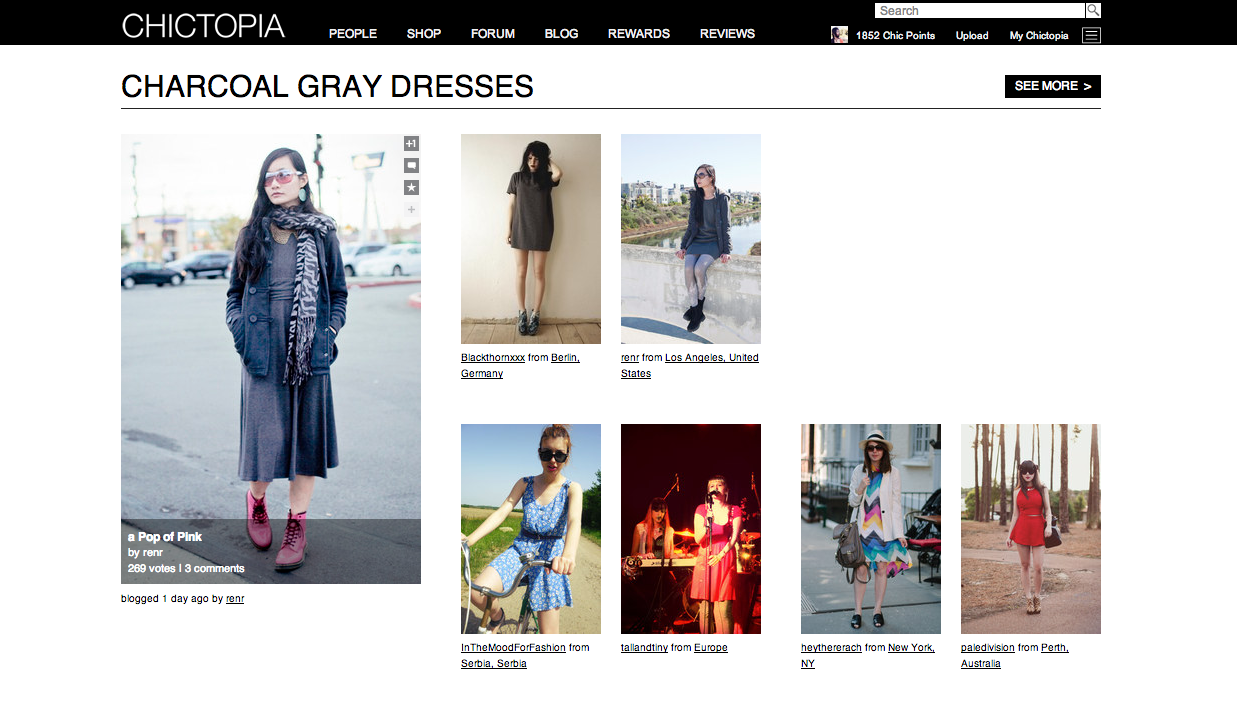 Two of my outfits featured on the front page of Chictopia.
