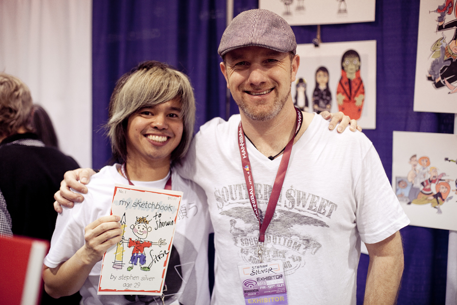 Shamis with Stephen Silver at Wondercon 2013.