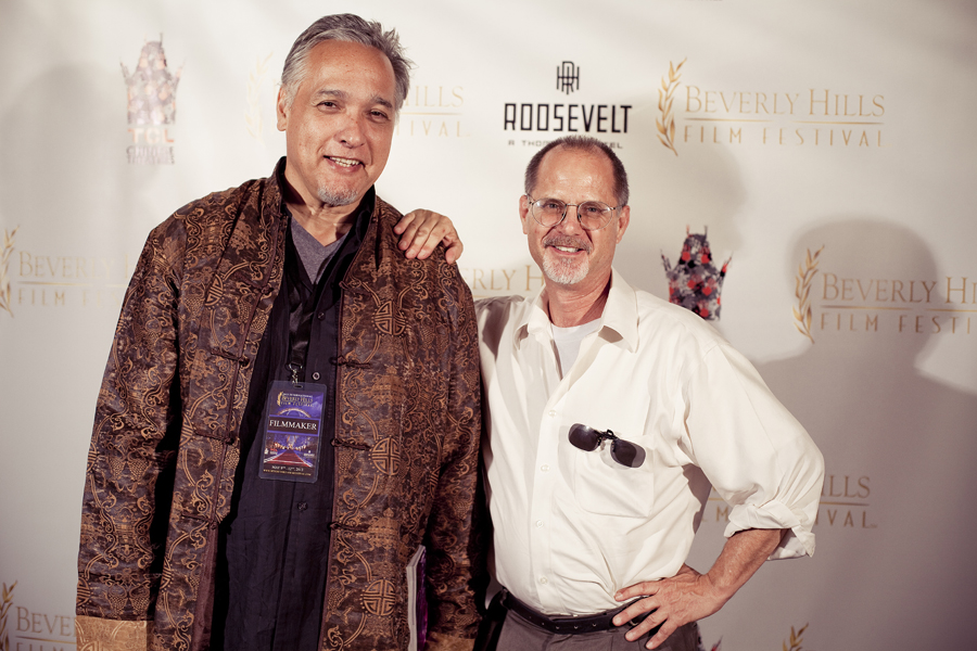 MC and friend at the Beverly Hills Film Festival in Grauman Chinese Theater, Los Angeles, California.