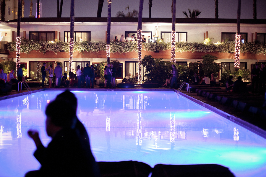 Pool in Hotel Roosevelt in Hollywood, Los Angeles, California.