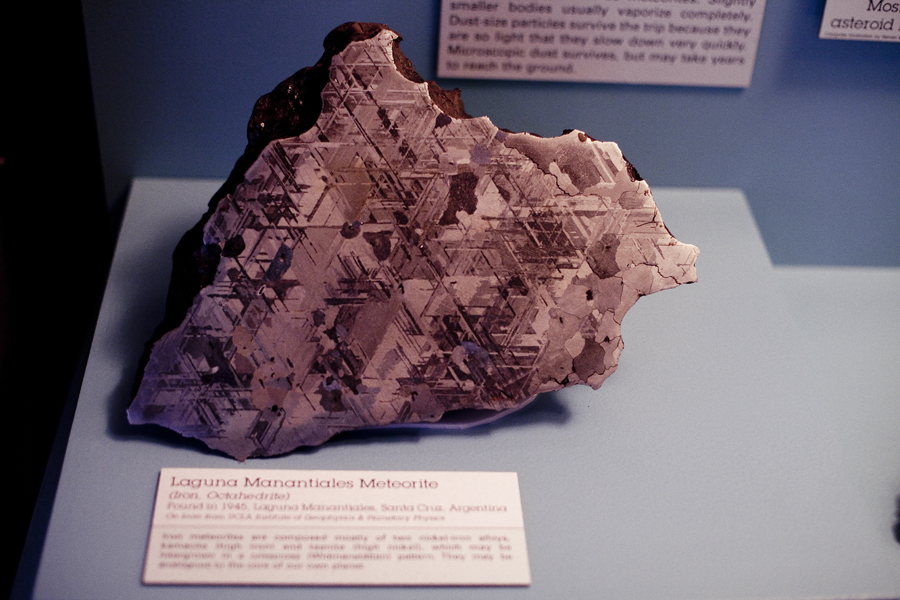 Laguna Manantiales Meteorite at the Natural History Museum in Los Angeles.