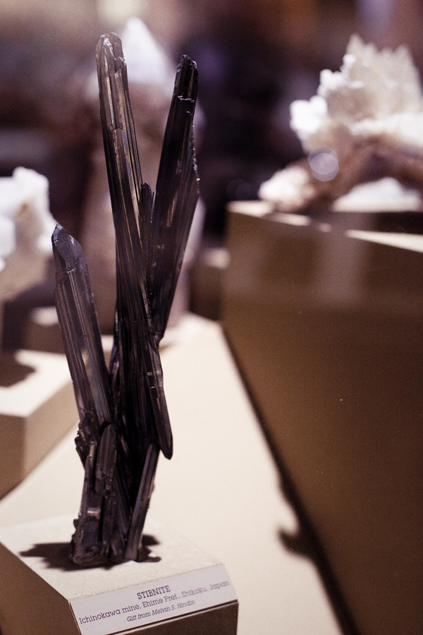 Stibnite at the Natural History Museum in Los Angeles.