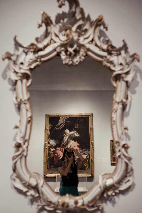 Self-portrait in front of a mirror made in Italy in 1760 at LACMA.
