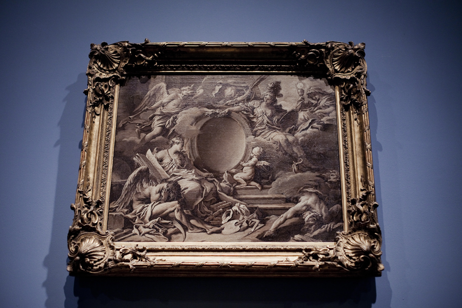 Project for a Cartouche: An Allegory of Minerva, Fame, History, and Faith Overcoming Ignorance and Time by FranÃ§ois Boucher at LACMA.