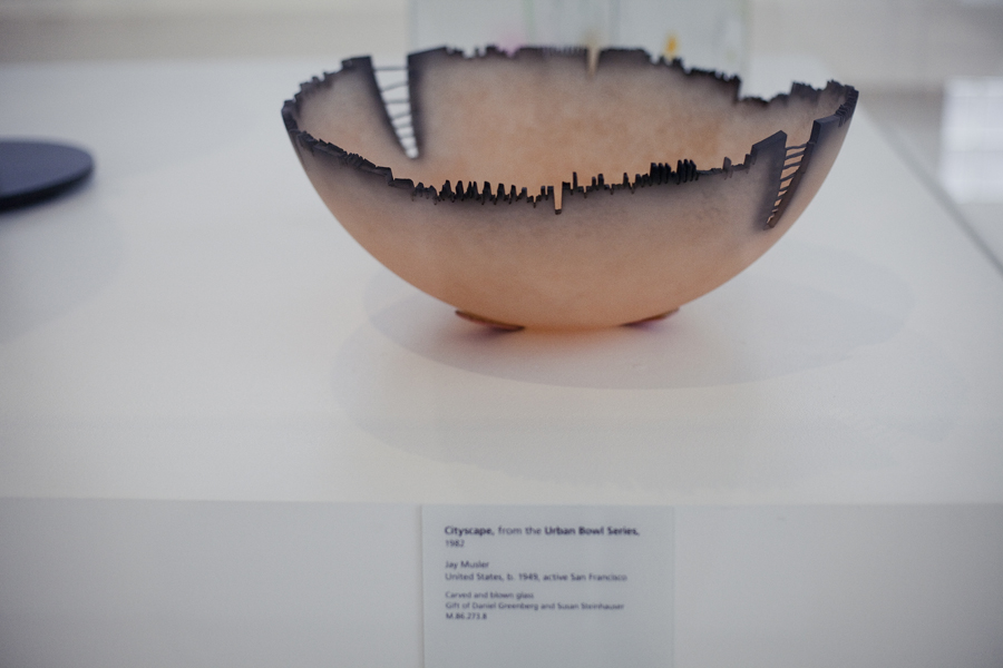 Cityscape, from the Urban Bowl Series, on display at the The Studio Glass Movement, 1962-2012 in LACMA, Los Angeles.