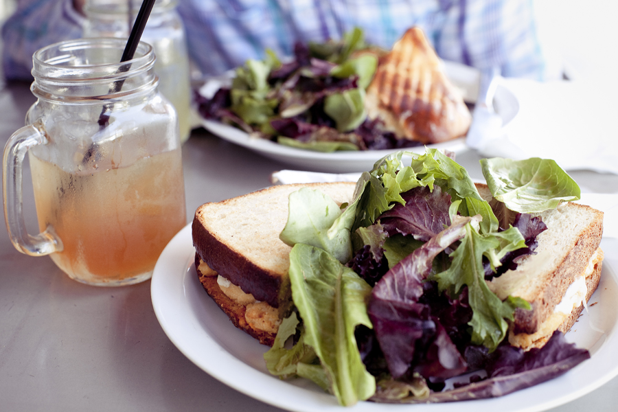 Sandwiches and Arnold Palmers at Chimney Brick Toast Coffee House in downtown LA.