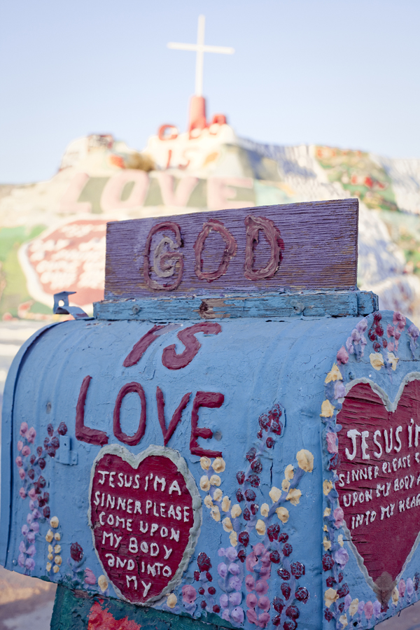 'God is Love' postbox at Salvation Mountain.
