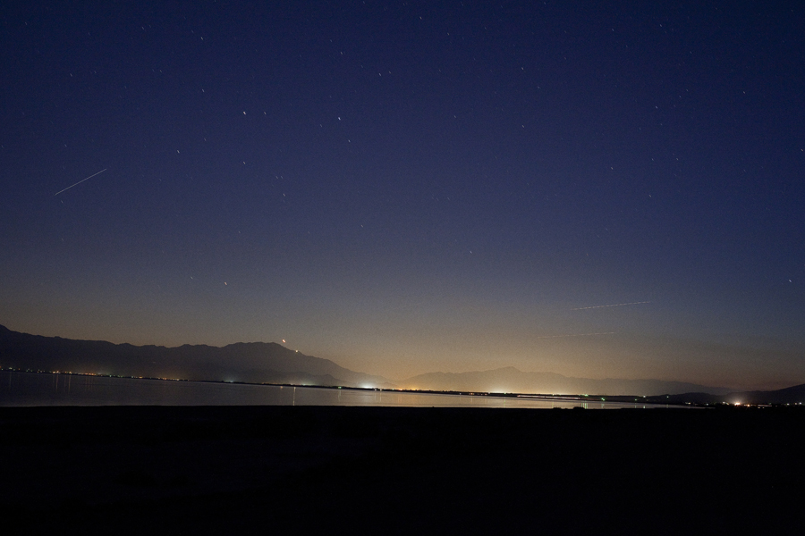 Night sky at Salton Sea.