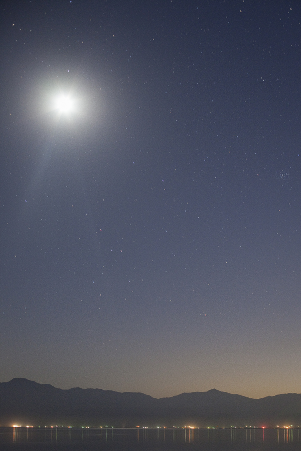 Night sky at Salton Sea.