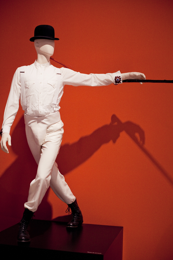 Clockwork Orange costume at the Stanley Kubrick exhibit at LACMA.