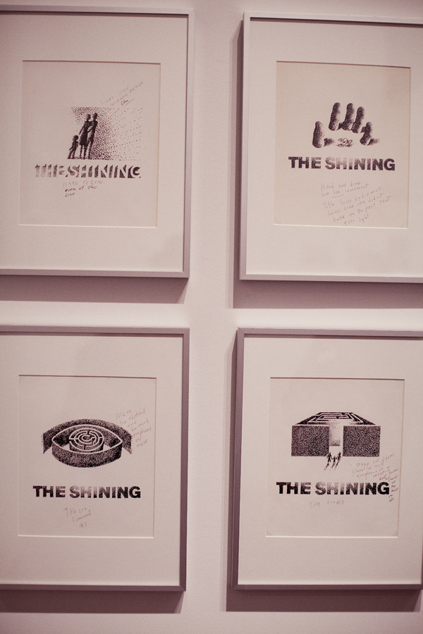 Concept designs for the poster of The Shining at he Stanley Kubrick exhibit at LACMA.