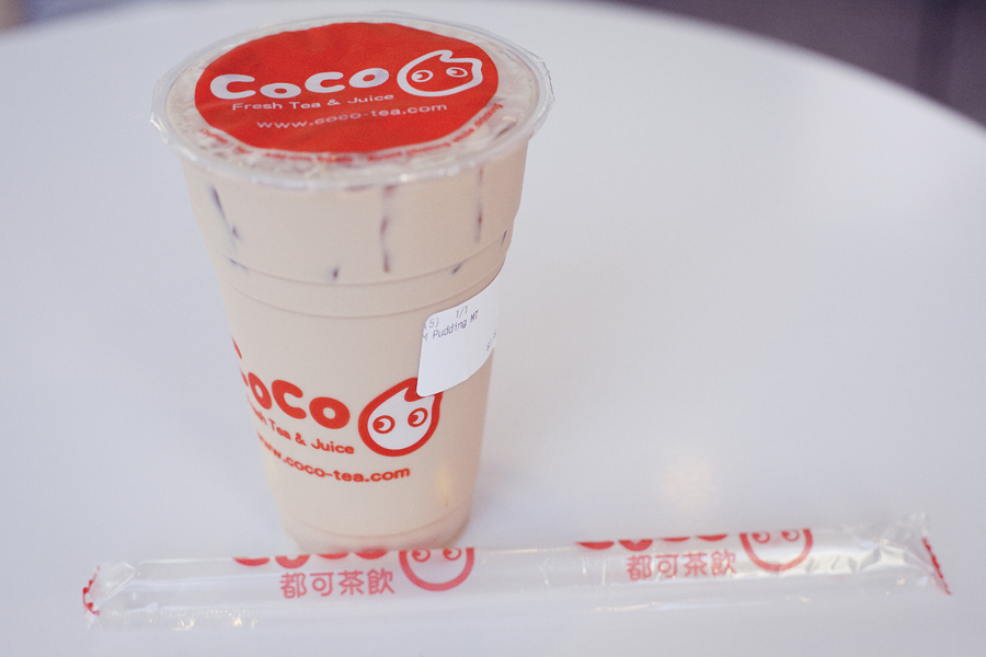 Milk Tea with pudding at CoCo at Sawtelle, Los Angeles.