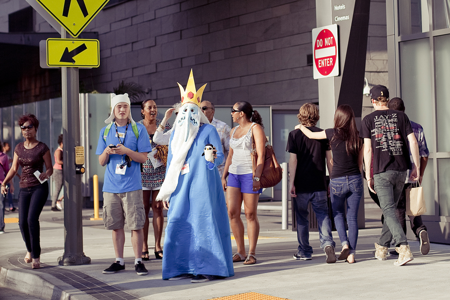 Adventure Time cosplay Finn and the Ice King at Anime Expo 2013.