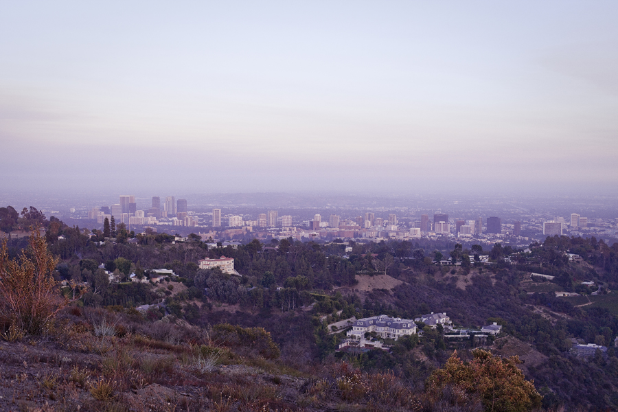 View of Los Angeles from atop the Getty View Trailhead.