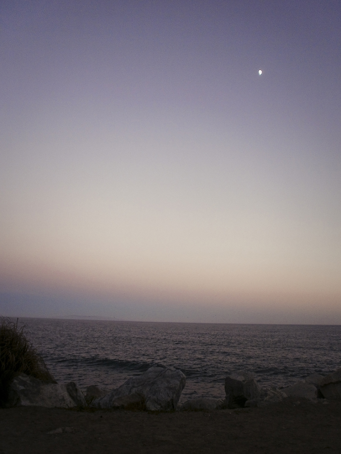 View of twilight at Malibu beach.