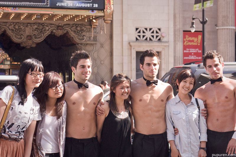 Chippendales lookalikes at Hollywood Star Walk in Los Angeles.