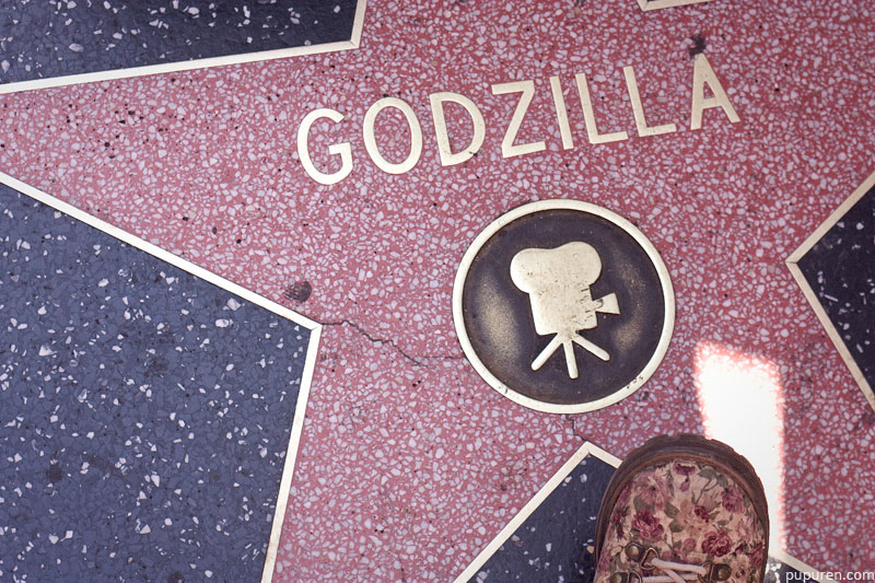 Godzilla star at Hollywood Star Walk in Los Angeles.