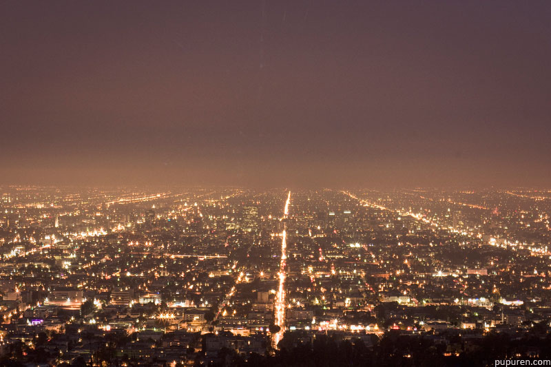 Los Angeles basin at night from Griffith Observatory.