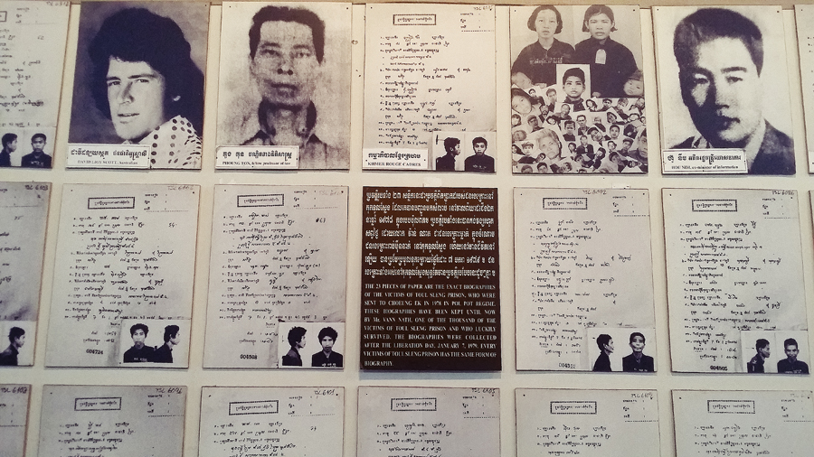 Biographies of the victims at the Choeung Ek Killing Fields in Phnom Penh, Cambodia.
