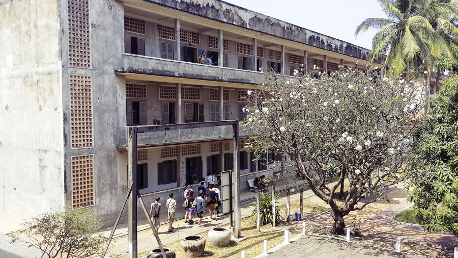 Building of Tuol Sleng (S21), a school that was converted to a torture camp in Phnom Penh, Cambodia.