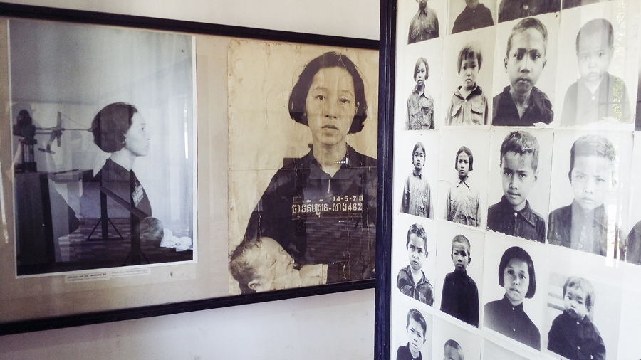 Inmate portraits at Tuol Sleng (S21) in Phnom Penh, Cambodia.