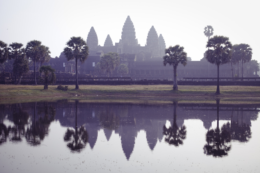 Mirrored Angkor Wat, Cambodia.
