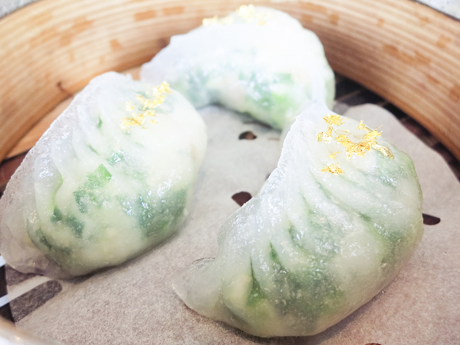 Steamed Chives Dumpling with Golden Flake at Tian Fu Tea Room by Si Chuan Dou Hua in Singapore.