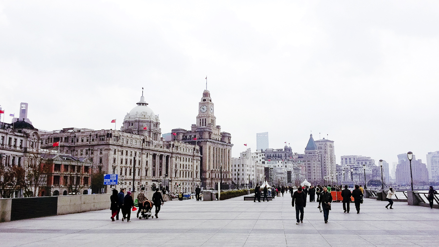 Colonial style architecture buildings by the Bund, Shanghai.