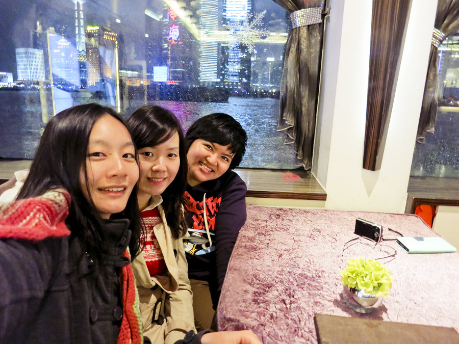 Photo of Ren, Ade, and Puey in the Jade ferry on the Bund, Shanghai. Photo from Ade.