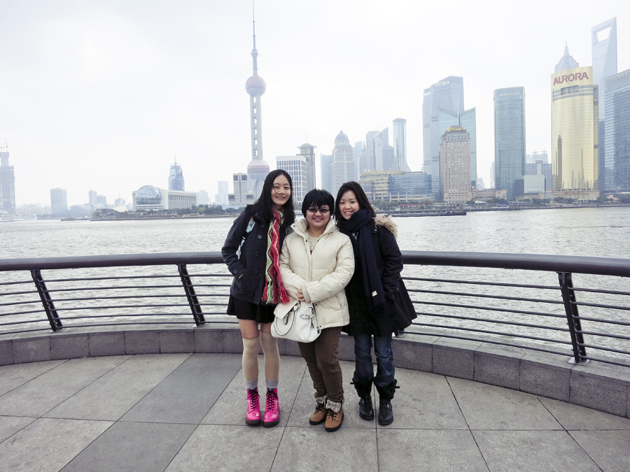 Ren, Puey, and Ade at the Bund, Shanghai. Photo from Ade.