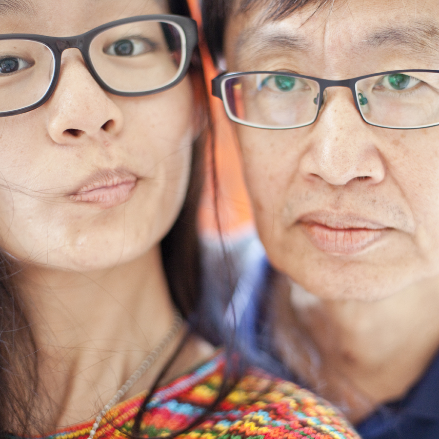 Bespectacled selfie with dad.