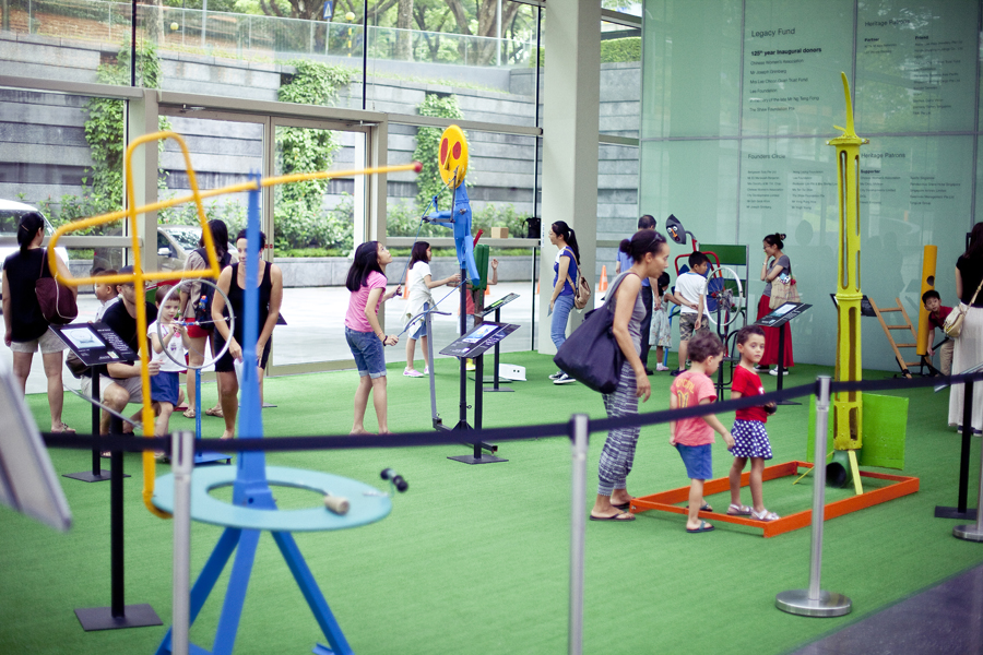 Interactive play area at the Masak Masak exhibit at the National Museum of Singapore.