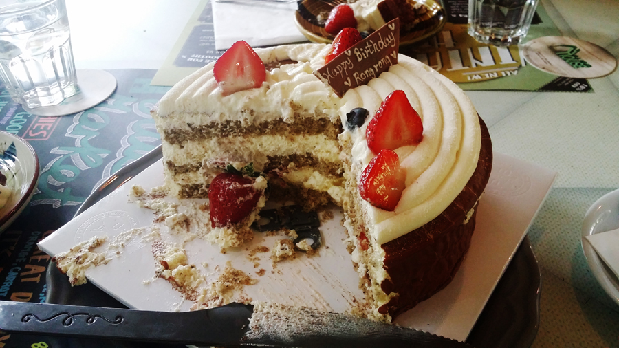 Earl Grey strawberry cake from Paris Baguette.