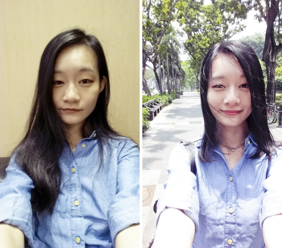 Before and After selfie with a haircut at Shunji Matsuo.