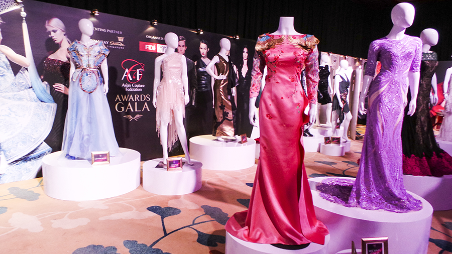 Asia fashion pieces on display at the Couturista Fashion Party at the Marina Bay Sands.