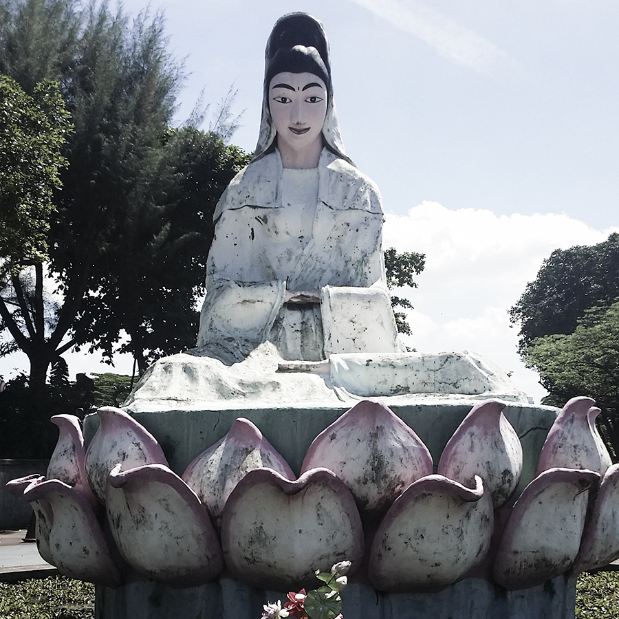 Statue of the buddhist goddess of mercy at Haw Par Villa, Singapore.
