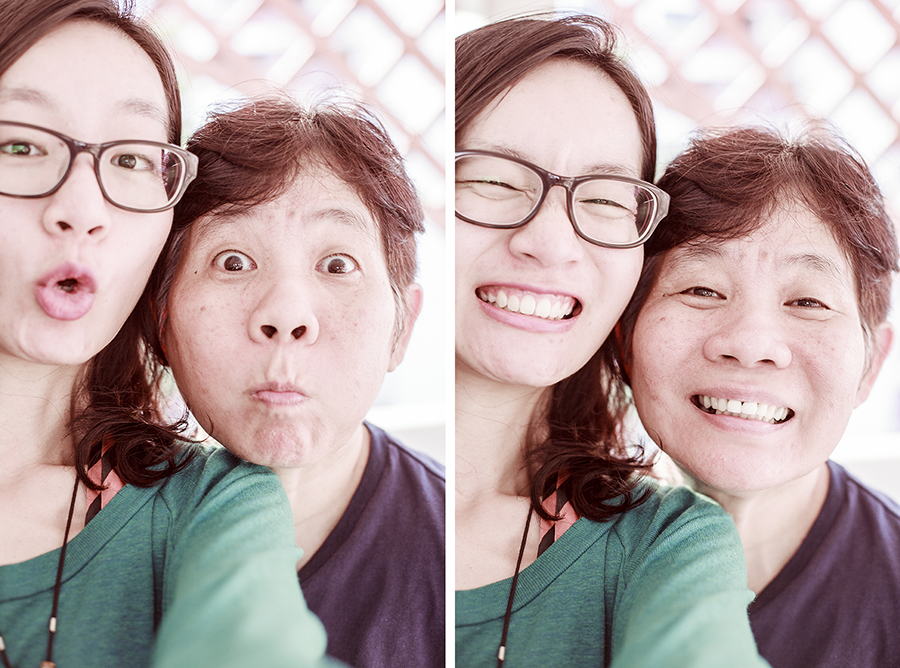 Me and my mum making funny faces.