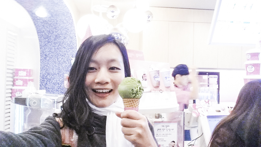 Green Tea ice cream from Baskin Robbins, Sangju, South Korea.