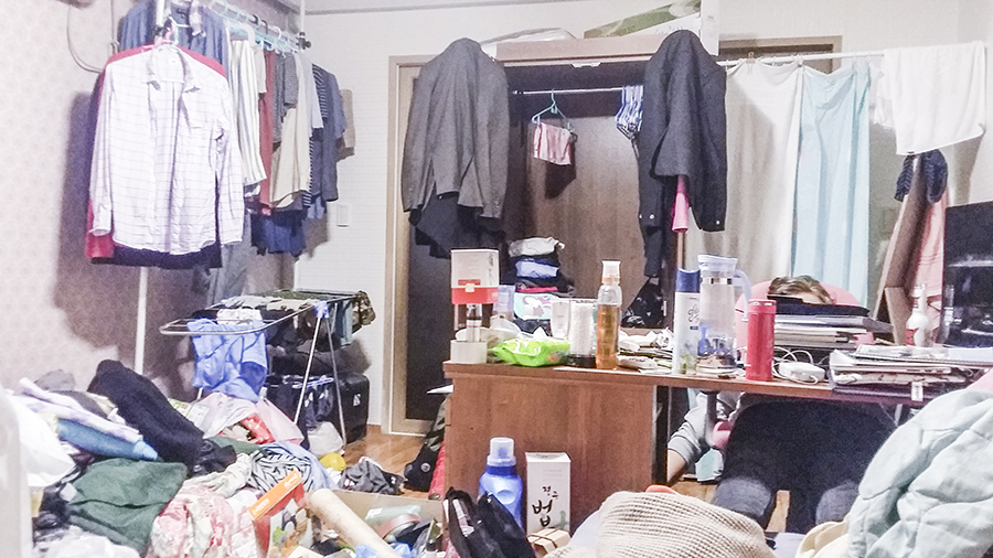 Ottie's messy room.