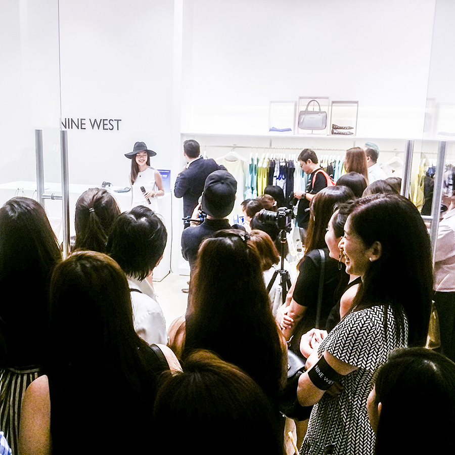 Nine West Spring Summer 2015 SS15 Collection preview launch and opening at Suntec, Singapore.