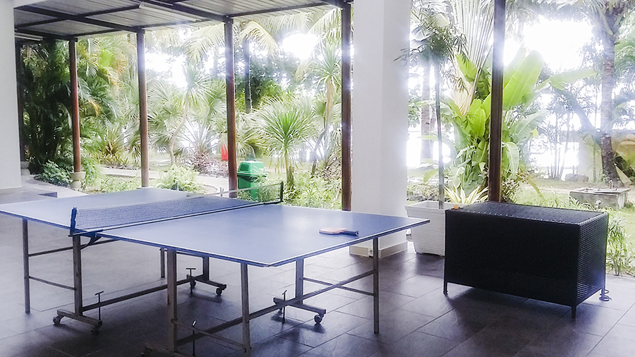 Ping pong (table tennis) tables at Harris Waterfront Resort, Batam, Indonesia.