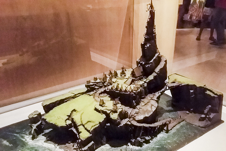 Berk Island model for How To Train Your Dragon, 2010 by Facundo Rabaudi. Fiberglass, plywood at the DreamWorks Animation: The Exhibition at the ArtScience Museum in Marina Bay Sands, Singapore..
