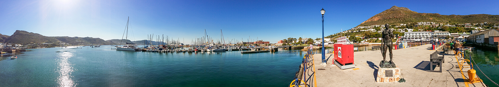 Panoramic photo of a jetty at Simon's Town, South Africa.