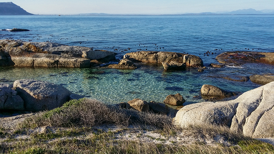 Beautiful waters at Boulders Beach, Table Mountain National Park, Cape Town, South Africa.