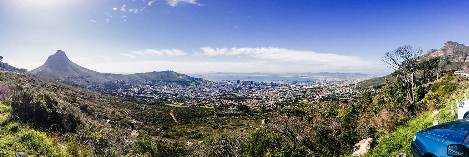Panoramic landscape at Table Mountain, Cape Town.