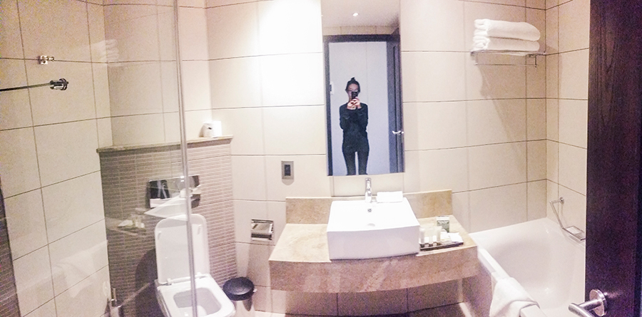 Bathroom at the Premier Hotel O.R. Tambo, Johannesburg.