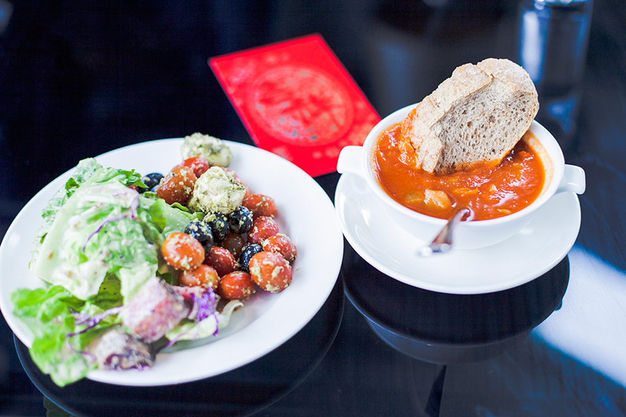 Amazing choice of salads and delicious Minestrone soup (and wheat bread) at the Lazada Singapore's Blogger Bazaar.