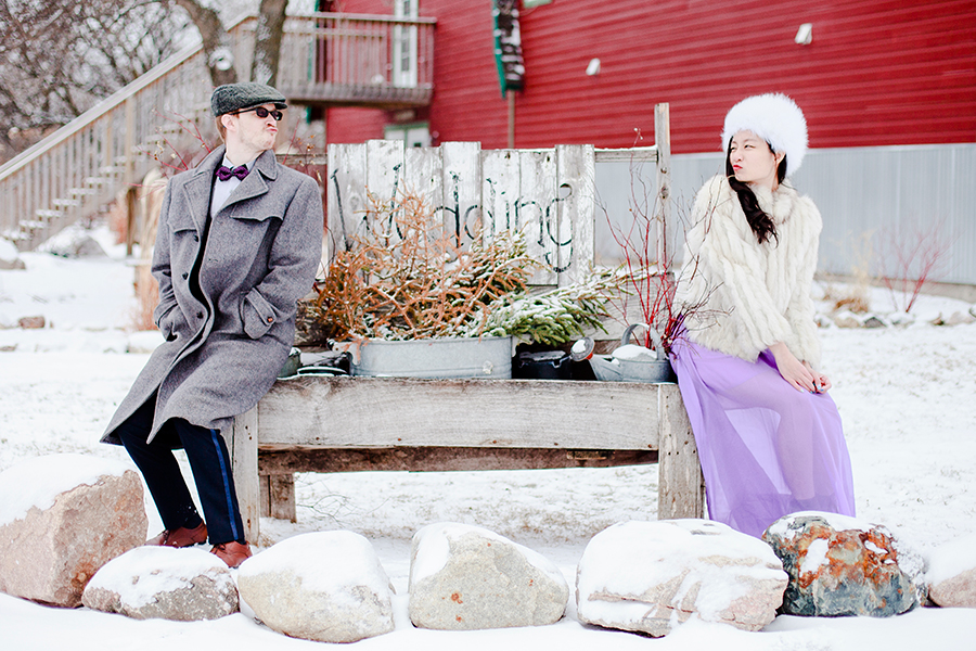 Winter Wedding photoshoot at the Rustic Oaks, Moorhead Minnesota, USA