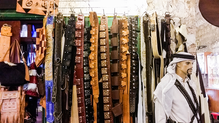 Belts at Souq Waqif (Ø³ÙˆÙ‚ ÙˆØ§Ù‚Ù), Doha, Qatar.