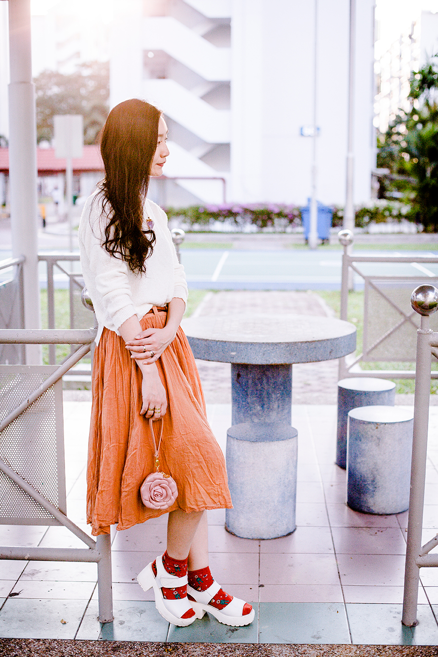 Sunset pastel outfit.